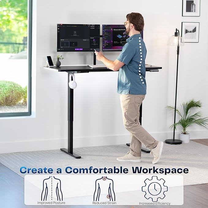 VIVO Electric 60 x 24 in Standing Desk, Memory Height Adjustment, 1B Series - Image 4
