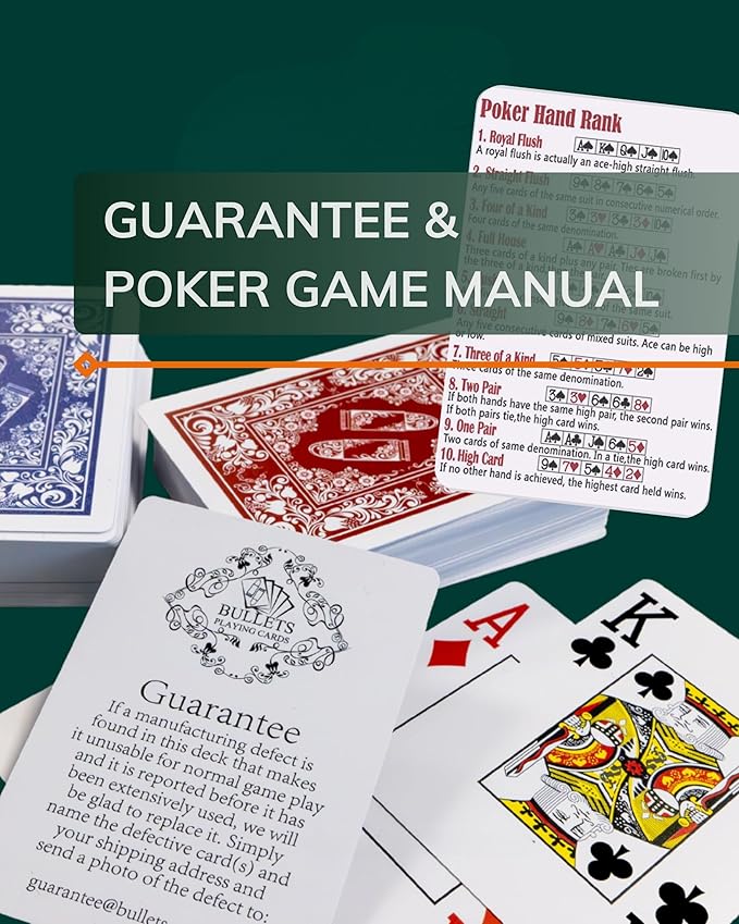 Bullets Playing Cards | Waterproof Plastic Playing Cards – 2 Decks Poker Size - Image 6