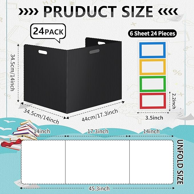 24 Pcs Desk Dividers for Students 14 × 17.5 × 14 Inch Plastic Durable and - Image 3