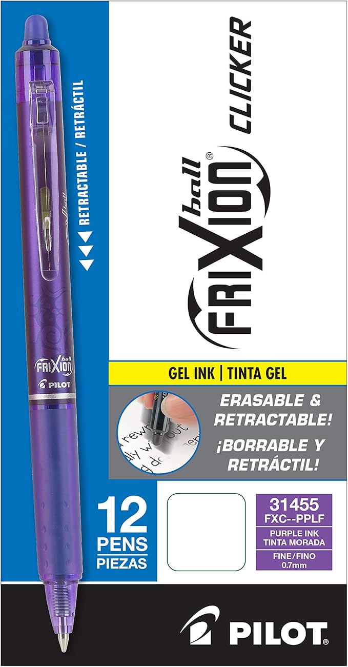 Pilot FriXion Clicker Erasable Gel Pens, Fine Point, Smooth Writing Pens - Image 2