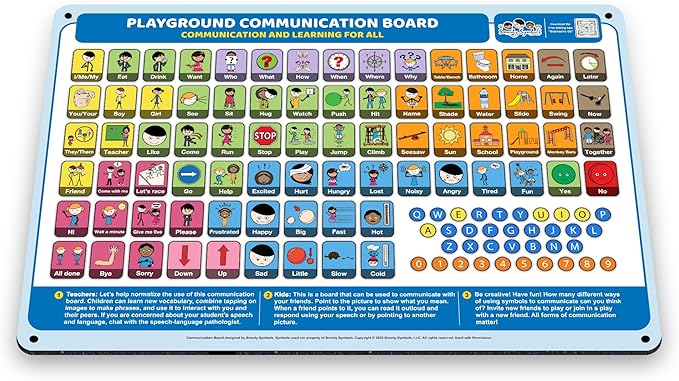 Weather-Proof Aluminum School Playground Communication Board by SmartySymbolsCommunication