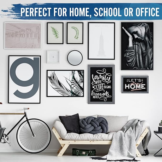 HBCY Creations Rustic Grey Magnetic Wall Chalkboard, Small Size 11" x 17" - Image 6