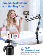 Evekea Overhead Camera Mount, Desk Camera Mount - Image 2
