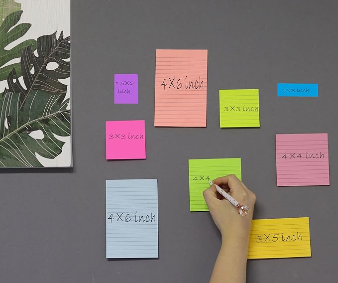 Sticky Notes 1.5x2 in, 8 Colors Post Self Sticky Notes Pad Its, Bright Post - Image 6