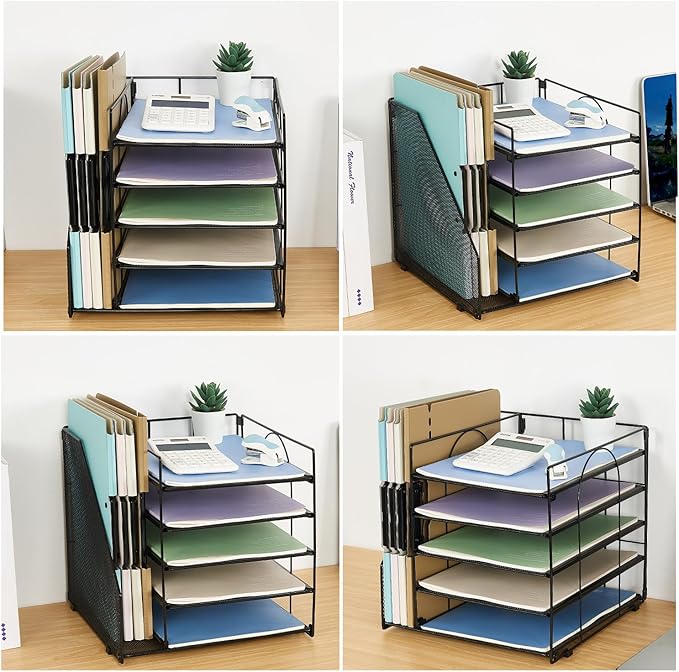 LEKETREE Desk Organizers and Accessories, 5-Tier Paper Letter Tray Organizer - Image 5