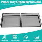 AZFUNN Wire Mesh Letter Trays Paper Tray Desk File Organizer, 2 Pack Stackable - Image 4