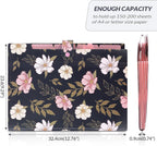 SKYDUE Accordion File Organizer, Floral Expanding File Folders with 5 Pockets, Cute Document Organizer for Paper Bills Receipt Storage, School Office & Hospital Supplies Letter/A4 Size Navy Blue