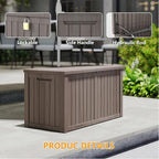 Yardgrace 180 Gallon Outdoor Storage Box Waterproof, Resin Deck Boxes - Image 4