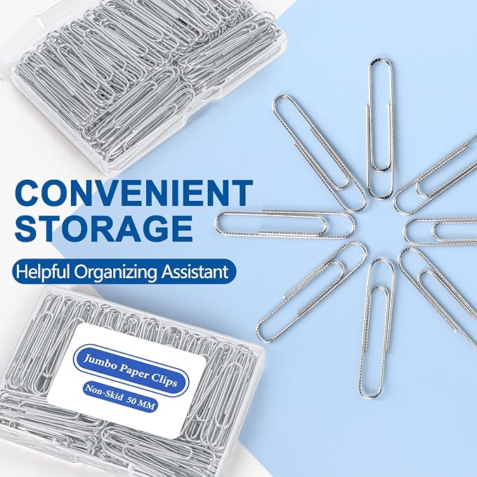 Jumbo Paper Clips Non-Skid, 1000 Large Paper Clips 10 Boxes of 100 Each - Image 4