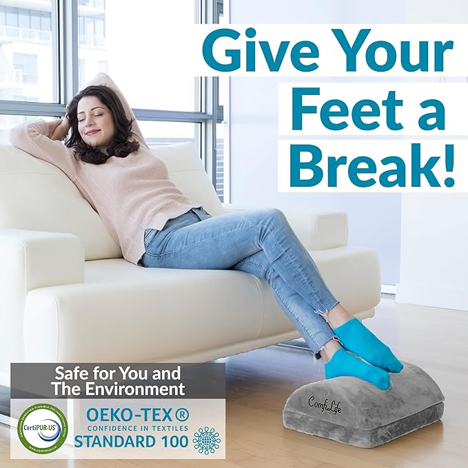 ComfiLife Foot Rest for Under Desk at Work – Adjustable Height Memory Foam Foot - Image 7