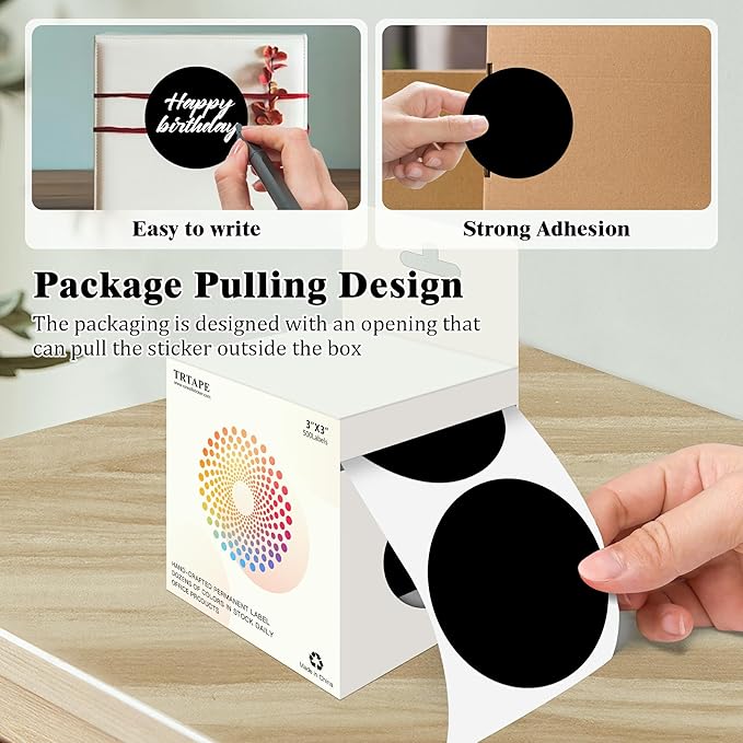 3 Inch Round Colored Dot Stickers, 4 Rolls in Dispenser Box - Image 3