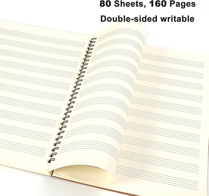 MoHern Blank Sheet Music Notebook, 160 Pages Composition Staff Paper Notebook 2 - Image 3