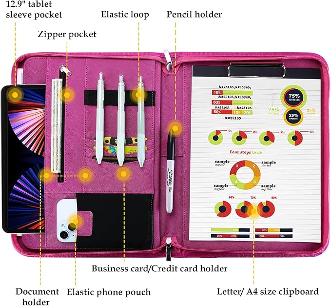ProCase Portfolio Business Padfolio Folder - Image 3