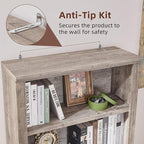 RWYHG 70" Grey Tall Bookshelf, 5-Tier Thick Wooden Book Shelf - Image 7