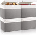 Bagnizer Large 22 Quart Linen Fabric Foldable Storage Bin Cube Organizer Basket by Bagnizer