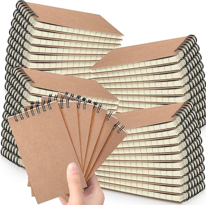 Tenceur 54 Pcs Mini Spiral Notebook 3" x 5" Top Bound Small Spiral Notepads by Tenceur