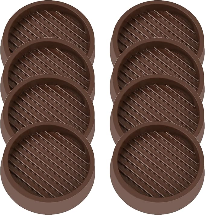 VOCOMO 3X3 Round Rubber Caster Cups, Non Slip Furniture Pads, Anti-Slip Gripper by VOCOMO