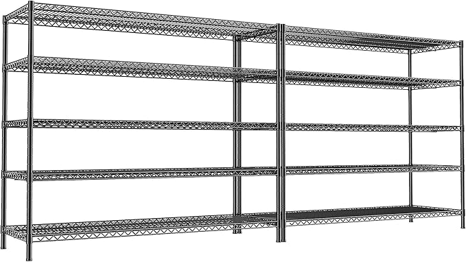 REIBII 55.5" W Storage Shelves 3200LBS Wire Shelving Unit 5 Tier Metal Shelving by REIBII