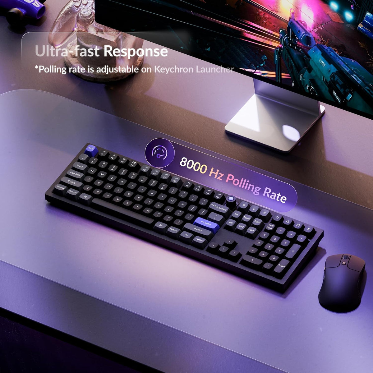 Keychron Q6 HE 8K Full-Size Wired Hall Effect Keyboard, Aluminum Black