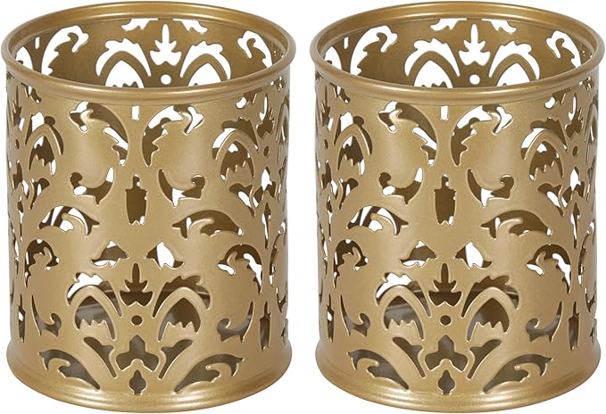 EasyPAG Gold Pen Holder for Desk, 2 Pack Round Pen Organizer, Brush Holder for by EasyPAG