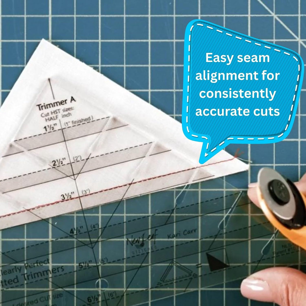 New Leaf Stitches Clearly Perfect Slotted Trimmer — Acrylic Quilting Ruler fo...