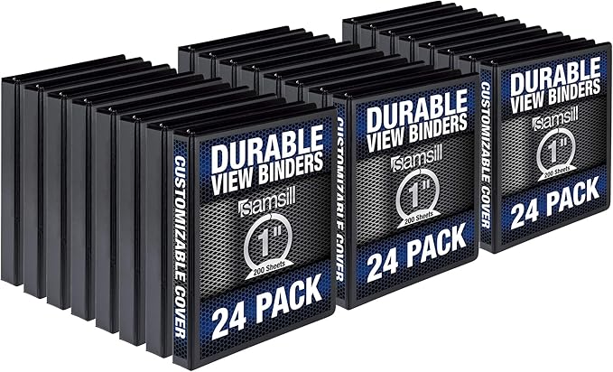 Samsill Durable 1 Inch Binder, Made in the USA, Round Ring Customizable Clear by Samsill