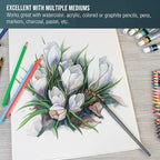 U.S. Art Supply 9" x 12" Premium Heavyweight Watercolor Paper Pad, 140lb - Image 4