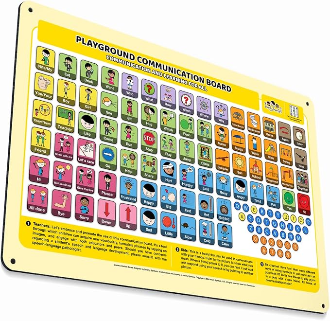 Weather-Proof Aluminum School Playground Communication Board by SmartySymbolsCommunication