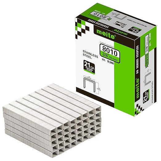 meite 21 Gauge 1/2-inch Crown Upholstery Staples, 304 Stainless Steel by meite