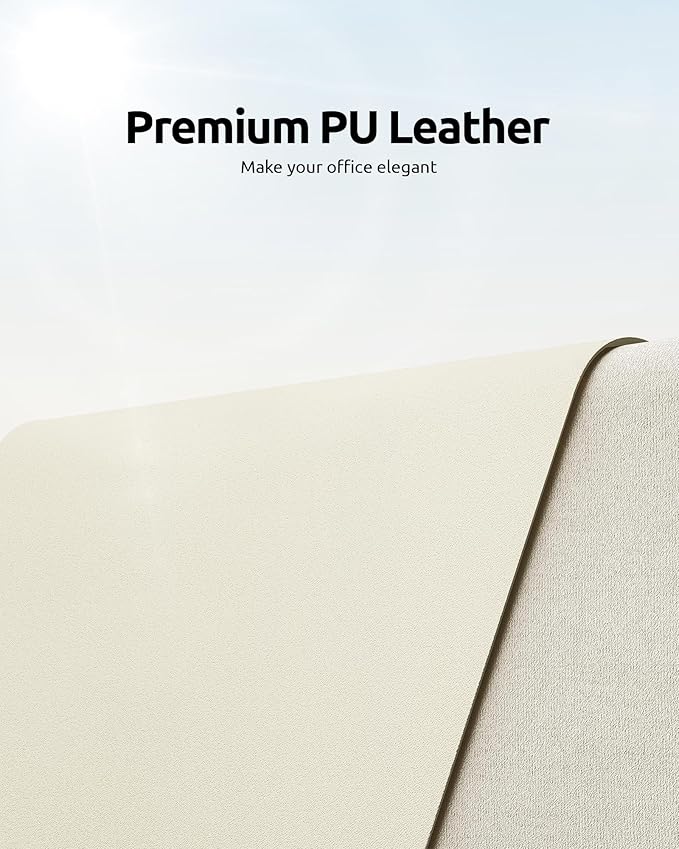 YSAGi Leather Desk Protector, Office Mat, Large Mouse Mat, Non-Slip PU Leather - Image 2