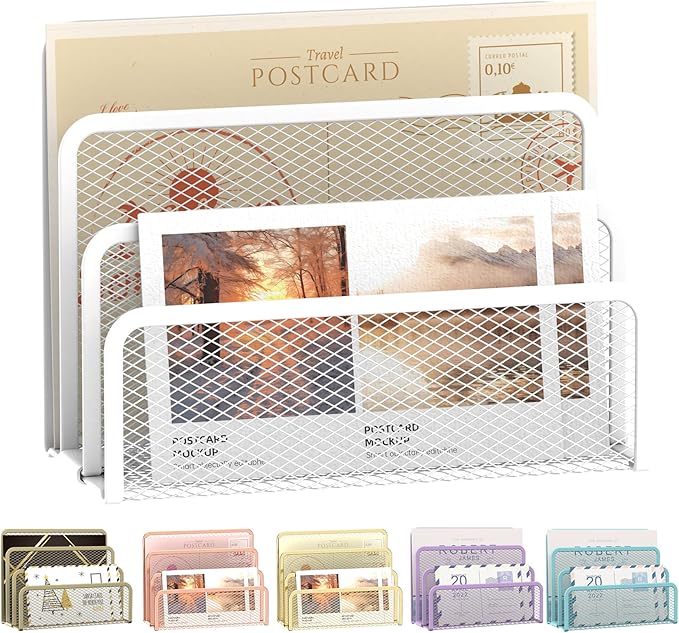 SUPEASY Mail Organizer for Desk, Mesh Metal Mail Holder Countertop by SUPEASY