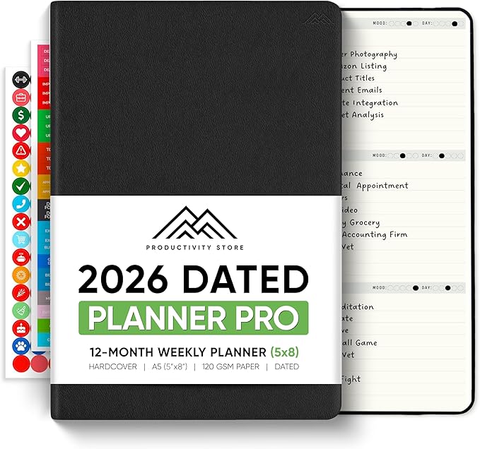 Dated, 2026 Planner, 5.8” x 8.3” by PRODUCTIVITYSTORE