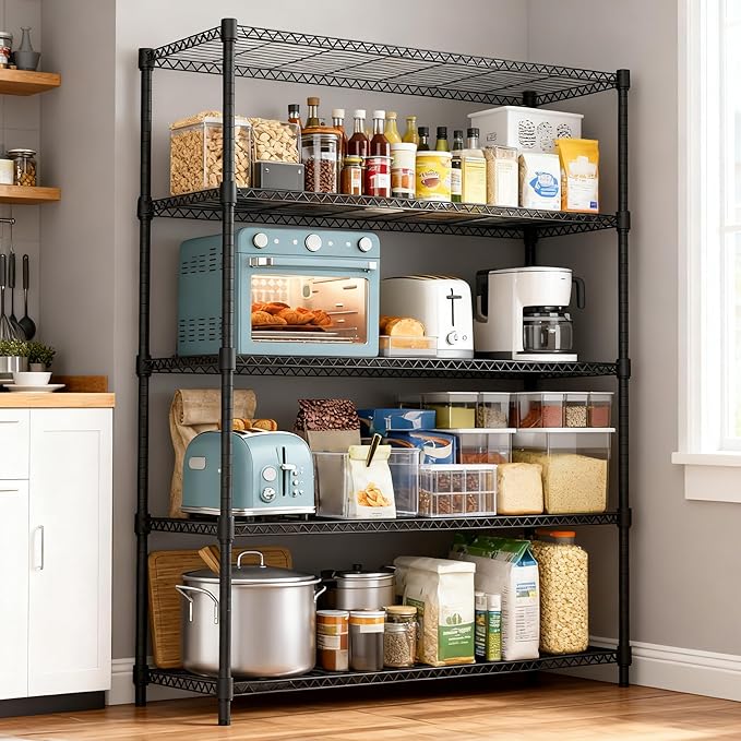 M MZG 5 Tiers Shelf 1750 lbs Steel Storage Shelving Utility Shelving Unit Steel - Image 2