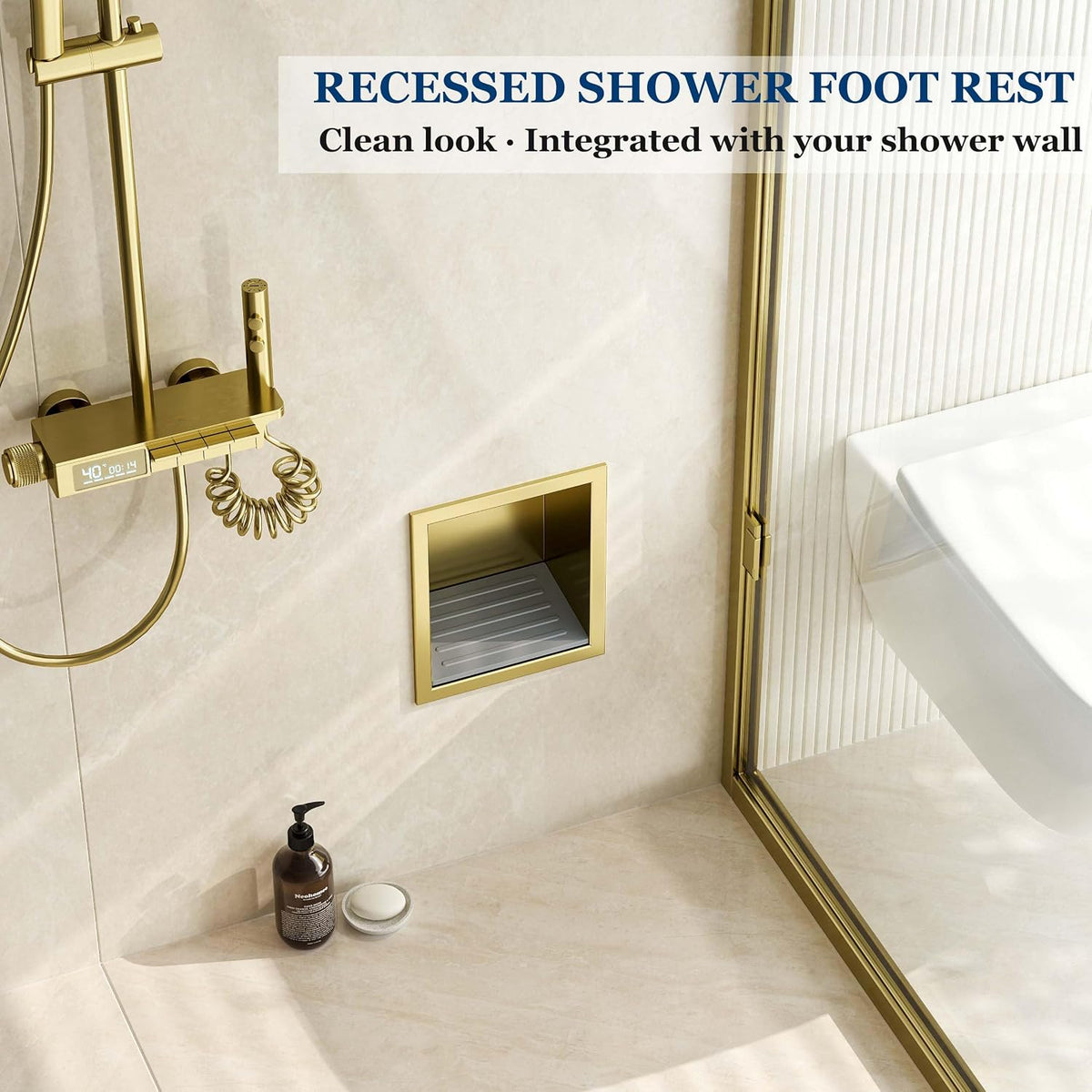 Neodrain Golden Shower Foot Rest for Shaving Legs, 6.7" x 6"