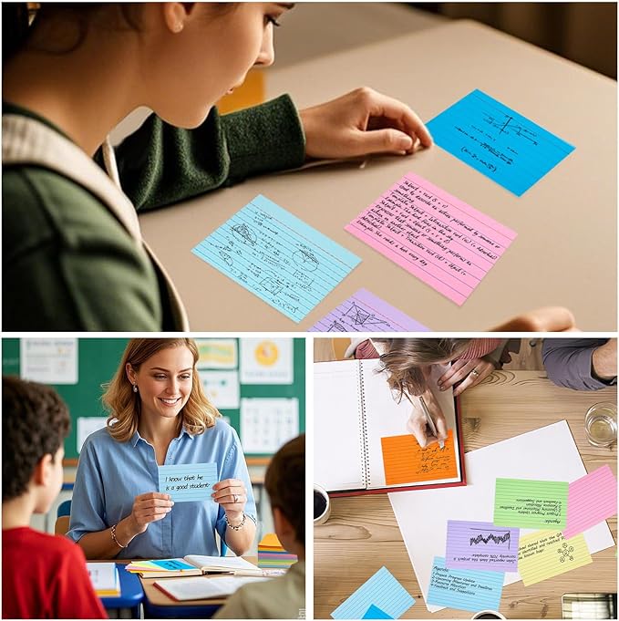 Koogel Index Cards 3x5, Colored Flash Card Lined Ruled on Both Side, - Image 5