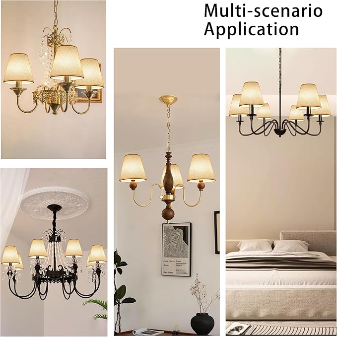 TAaMTYH small lamp shade chandelier shades set of 3，Fabric Lampshade - Image 6