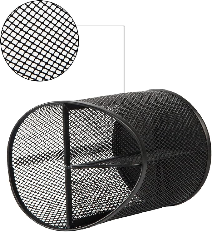 Delifox 2 Pack Pen Holder Mesh Round Pencil Holder Desktop Organizer 3 - Image 4