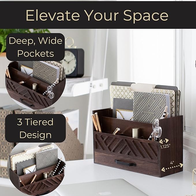 BLU MONACO | Wooden Mail Organizer - Image 3