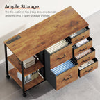 maihail 6 drawer file cabinet with charging station on a desk or shelf