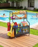 kitsure sports equipment organizer with wheels, garage ball on a desk or shelf