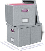 2 Pack File Storage Organizer, Filing Box, Portable File Box