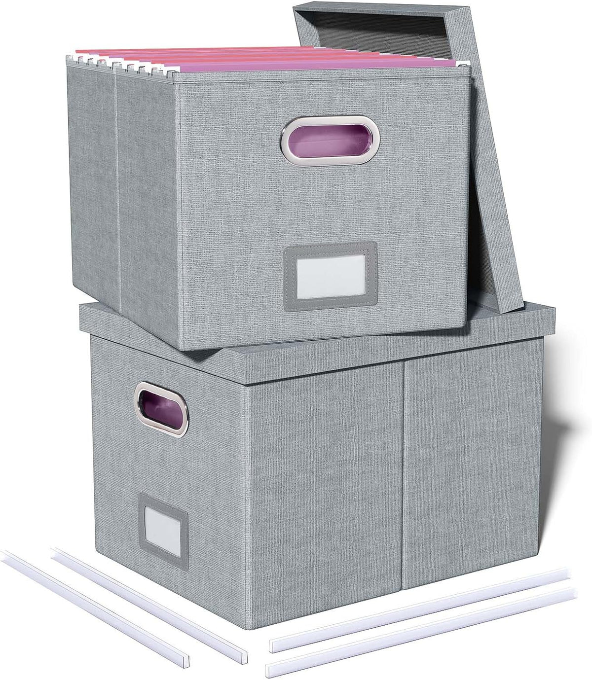 2 Pack File Storage Organizer, Filing Box, Portable File Box