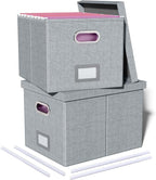 2 Pack File Storage Organizer, Filing Box, Portable File Box by Oterri