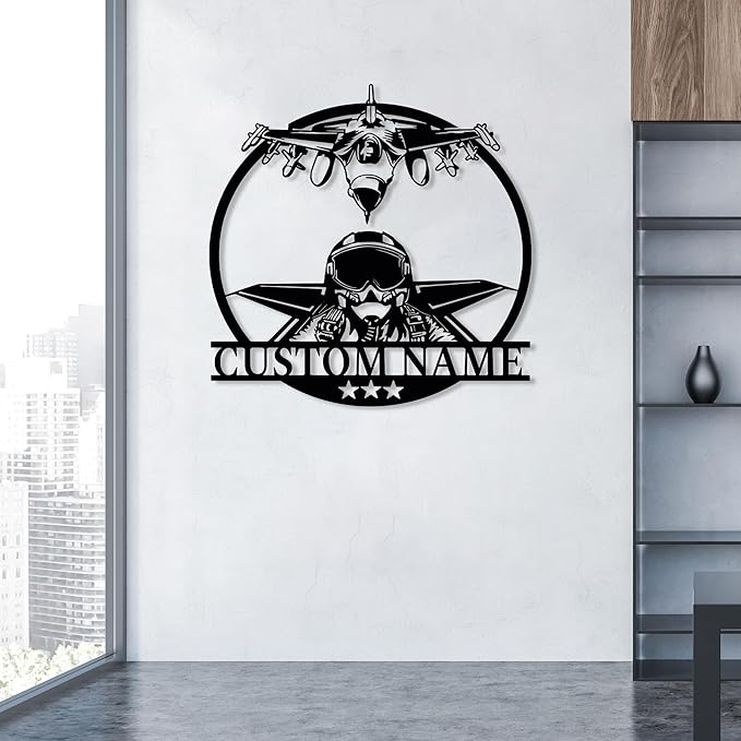 Personalized Metal Airplane Wall Art, Airplane Name Sign, Customized Pilot Name - Image 8