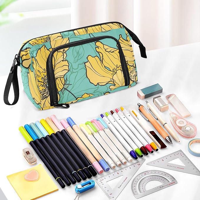 Bolaz Big Capacity Pencil Pen Case Pouch Bag School College Office Organizer - Image 5