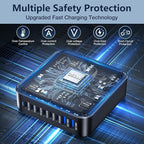 350W USB Fast Charging Station, 8 Port USB C Multi Port Charger Block - Image 7