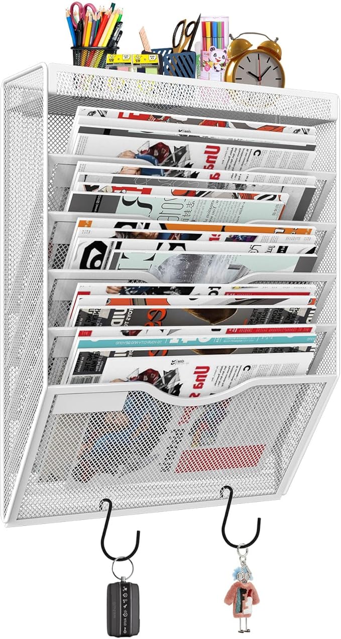 KZWKRG 6 Tier Wall File Organizer Hanging Vertical File Organizer, Wall Mounted by Unknown