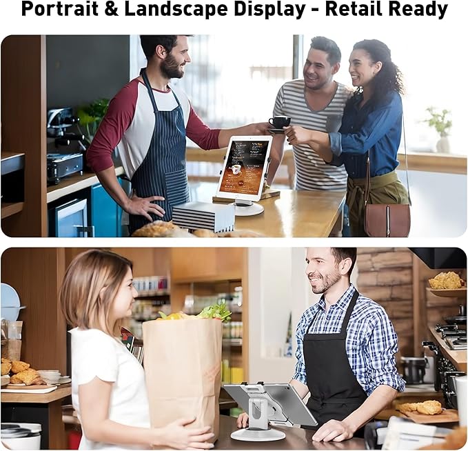 AboveTEK Retail Kiosk iPad Stand, 360° Rotating Commercial POS Tablet Stand - Image 5
