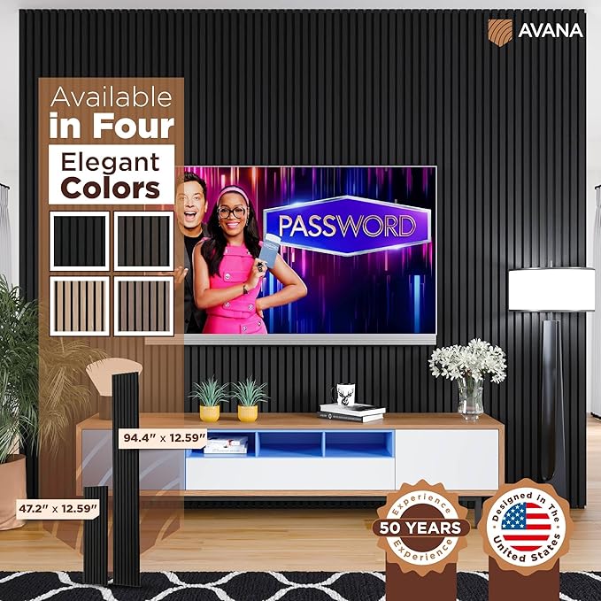 Avana Acoustic Wood Wall Panels – 94.4 X 12.6 Inch Black Oak Acoustic Panels 2 - Image 7