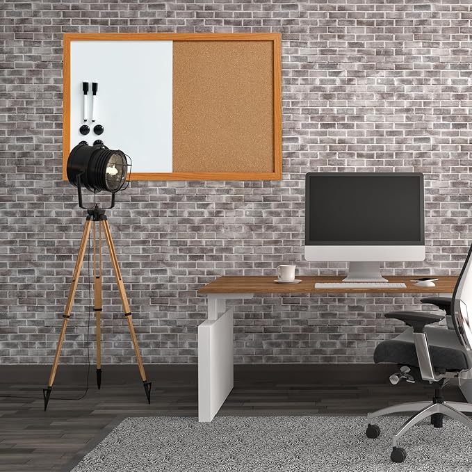 Combination Writeboard 24"x 18" Magnetic Whiteboard & Cork Board Dry Erase - Image 6